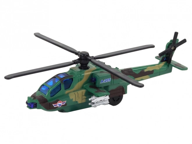 Aluminium Helikopter Set in Militärstil mit Licht und Sound