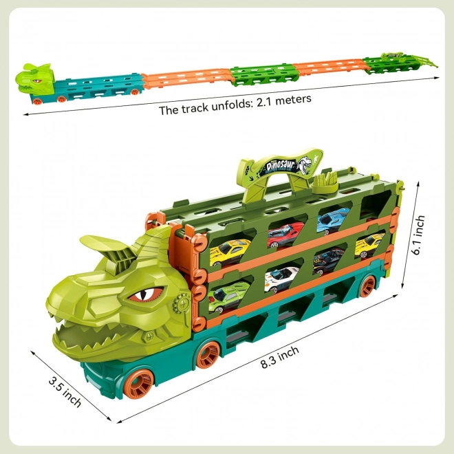 Unterhaltsamer Dino-LKW - Kinderautorennbahn 2,1 m