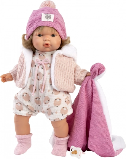 Llorens Lola realistische Puppe mit Geräuschen und weichem Stoffkörper 38 cm