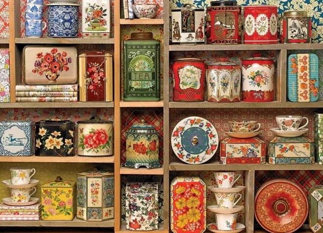Puzzleset Vintage Teedosen mit 1000 Teilen