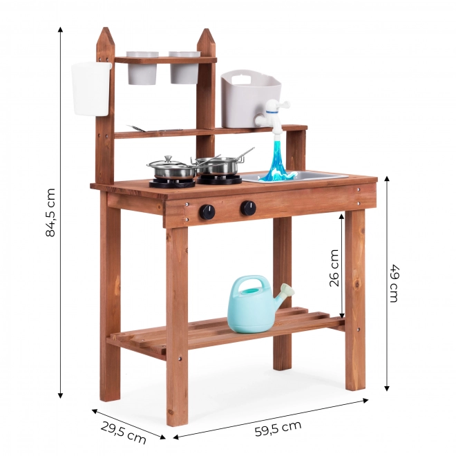 Kinder Outdoor Matschküche aus Tannenholz von ECOTOYS