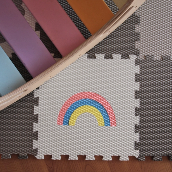 Kinder-Schaumstoffboden in Tier- und Regenbogen-Design