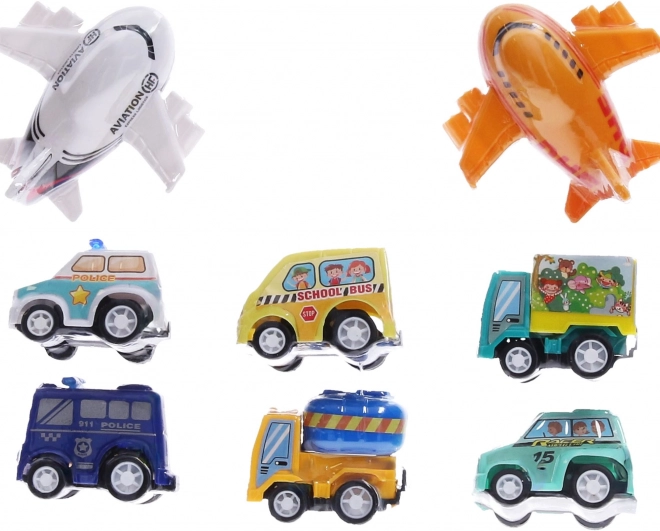 Set aus Fahrzeugen 8-teilig 7 cm