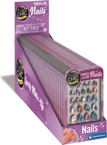 Selbstklebende Nageltips CRAZY CHIC Schmetterling von Clementoni