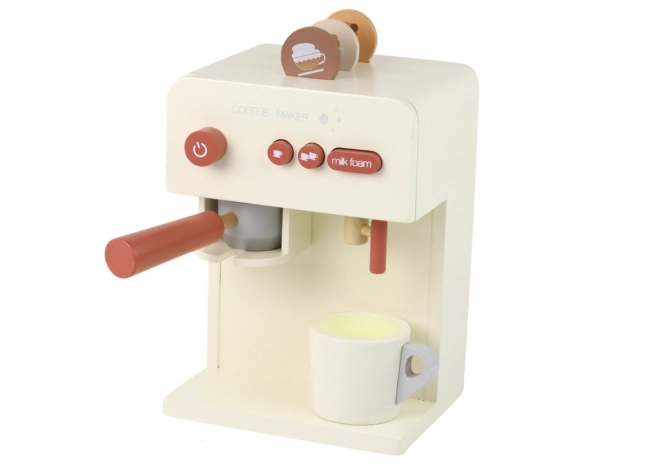 Holzspielzeug-Kaffeemaschine mit Tasse