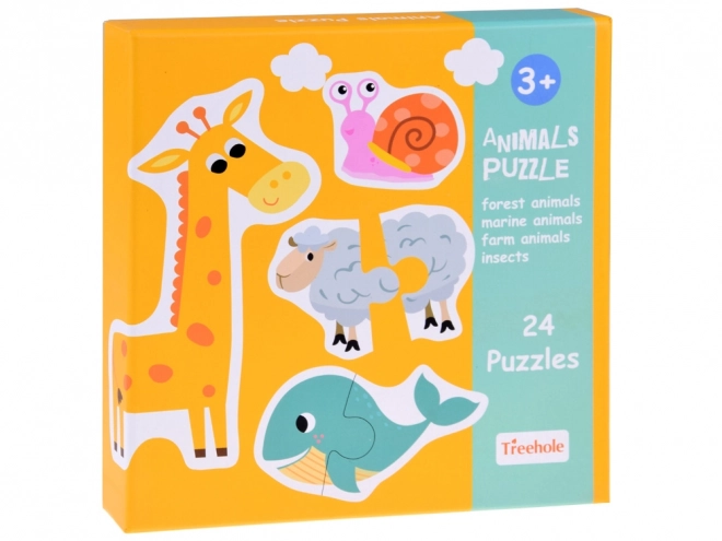 Buntes Tier-Puzzle mit 24 Teilen