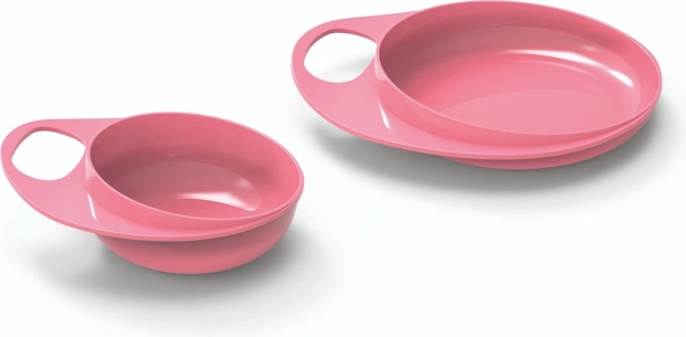 Teller und Schüssel, Pastellrosa
