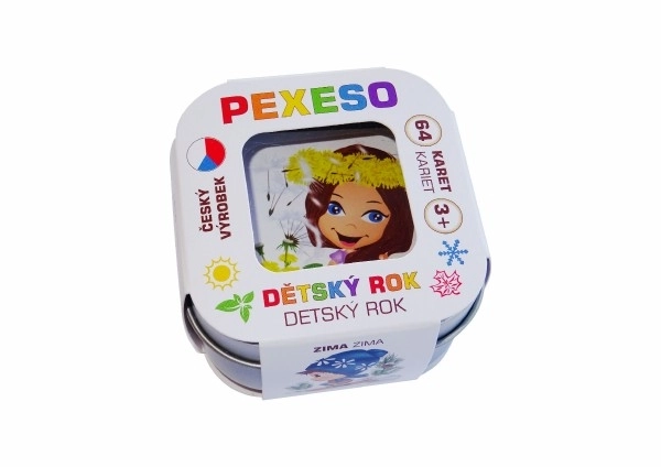 Pexeso Kinderjahr - Wasserfeste 64 Karten in Metallbox