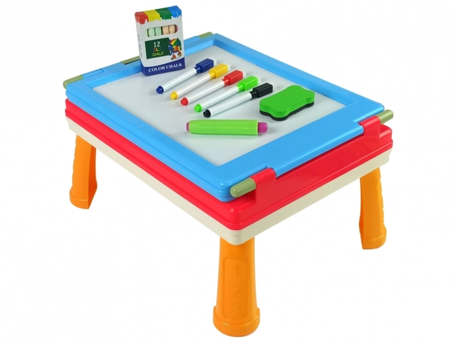 Magnettafel Kreidetafel und Spieltisch Blau