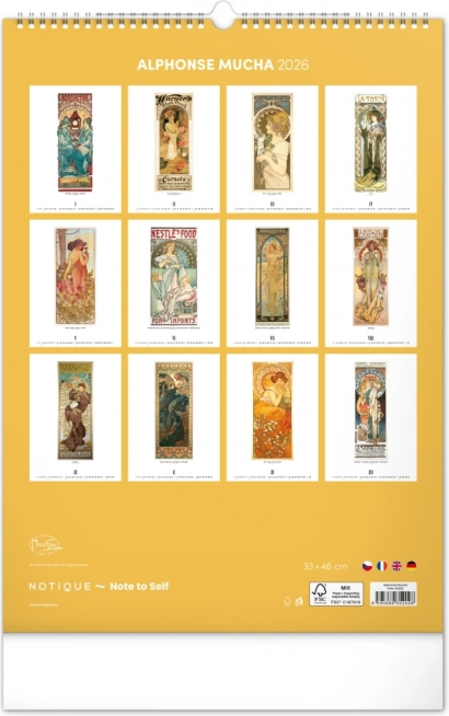 Wandkalender Alfons Mucha 2026