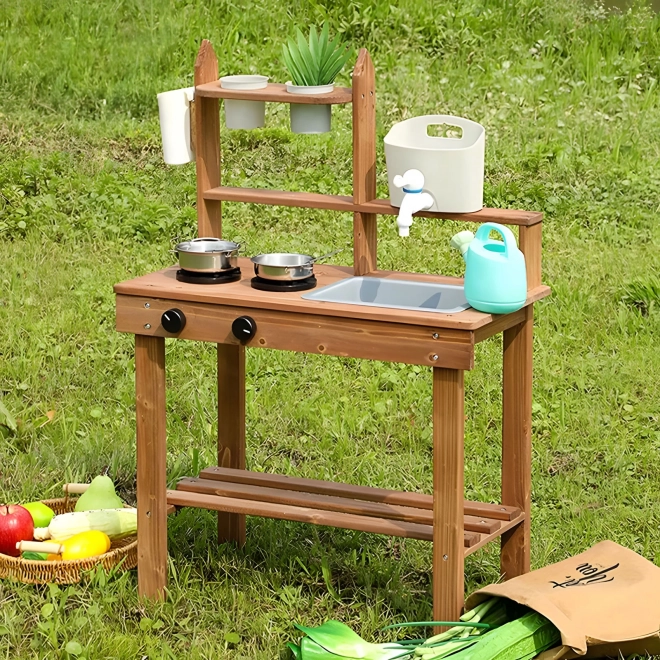 Kinder Outdoor Matschküche aus Tannenholz von ECOTOYS