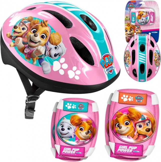 Kinder-Schutzset S mit Mütze und Schützer Paw Patrol rosa