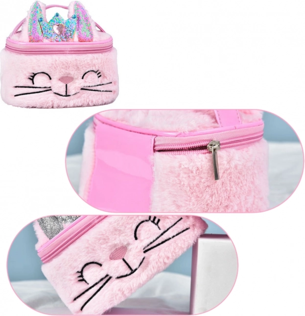 Kinder Plüsch Kosmetiktasche Häschen Rosa 20cm