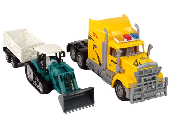 Realistisches Baustellenset Truck + Bagger