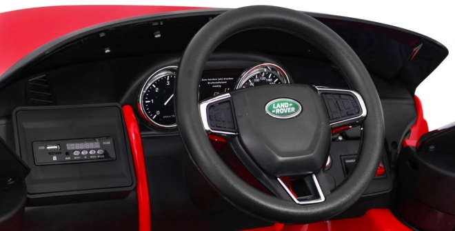 Kinder Land Rover Discovery Rot + Fernbedienung + 5 Stück Gurte + Sitzverstellung + EVA + MP3 LED