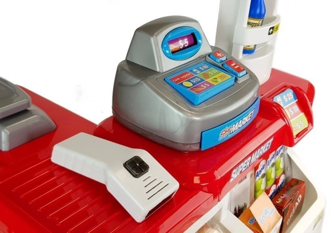 Spielzeug Supermarkt mit Einkaufswagen und Kassenscanner
