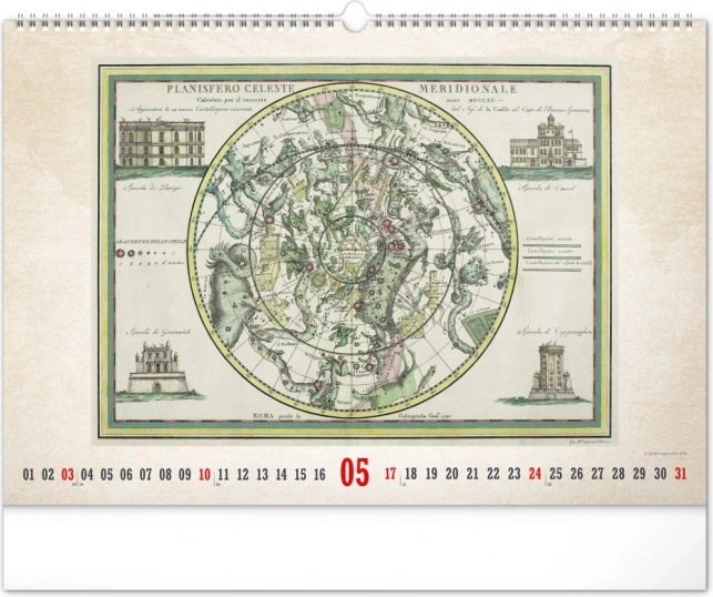 Wandkalender Alte Karten 2026