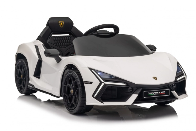Elektrisches Kinderauto Lamborghini Revuelto weiß