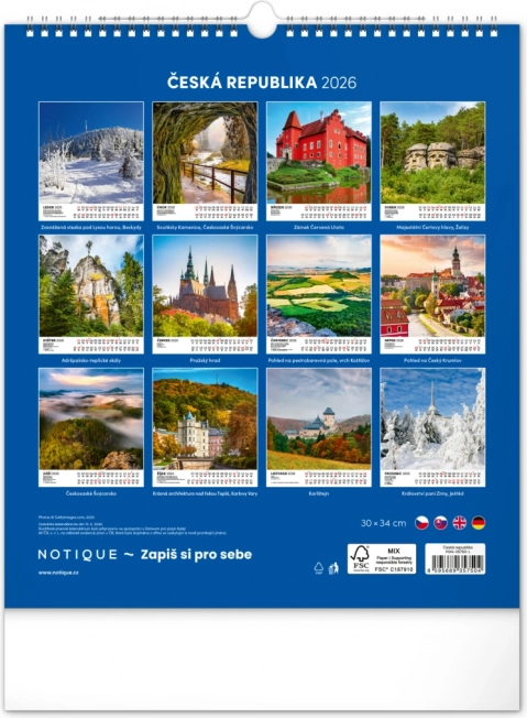 Wandkalender Tschechische Republik 2026