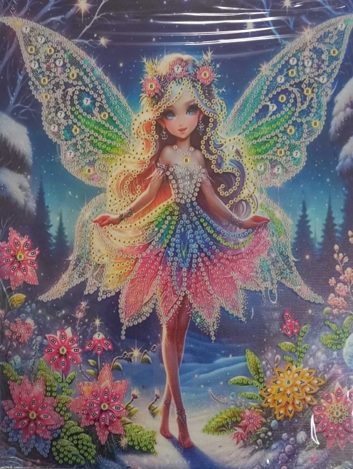 Diamantmalerei auf Leinwand Winterfee 23x30 cm