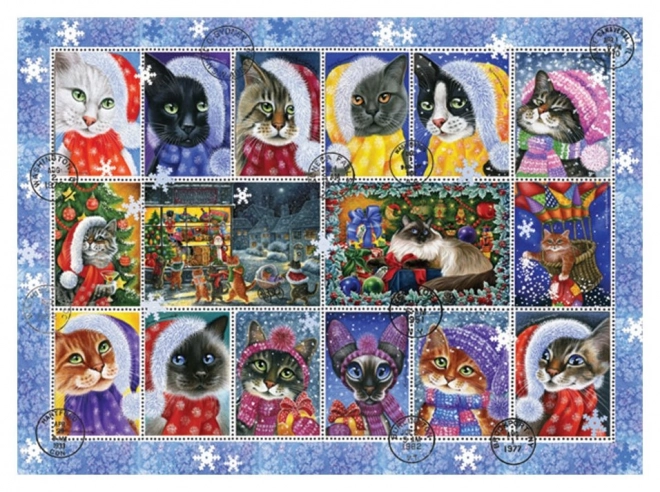 Weihnachtliche Katzen Puzzle 1000 Teile