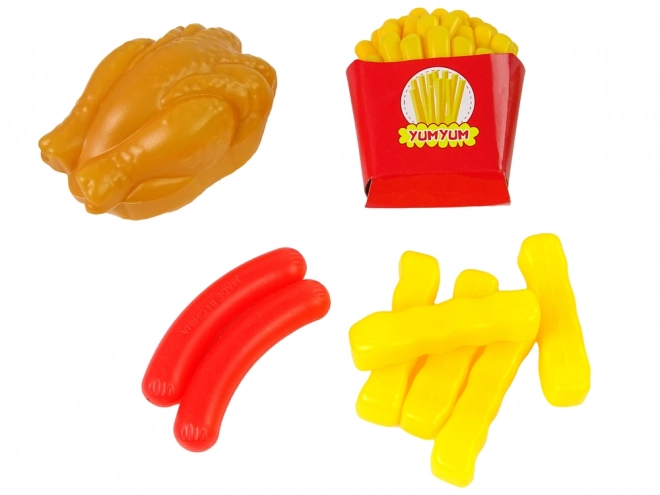 Lebensmittelspielset mit Pommes und Früchten