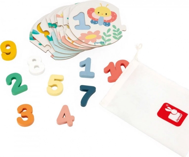 Janod Steckpuzzle Meine ersten Zahlen 2-in-1
