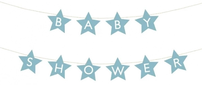 Banner Baby Shower Sterne Hellblau