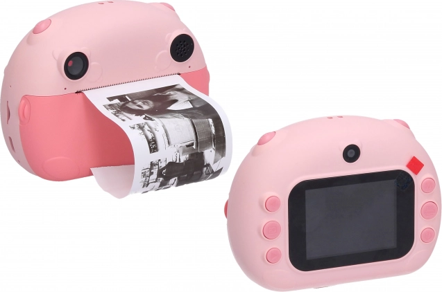 Kinder-Digitalkamera mit Drucker in rosa Farbe