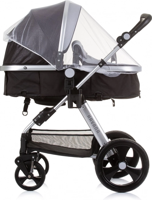 CHIPOLINO Kombinierter Kinderwagen HAVANA 2in1 Obsidian – Silber