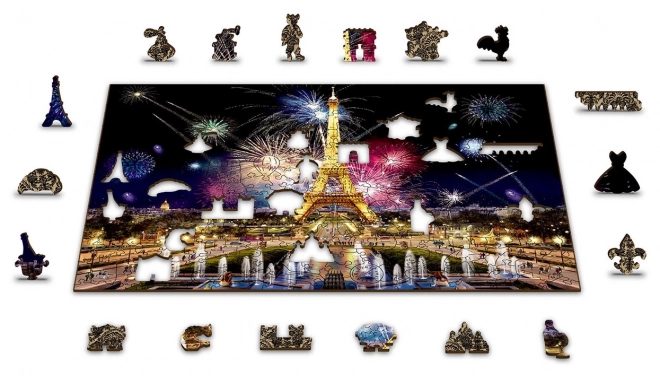 Holzpuzzle Nacht Paris 2 in 1 von Wooden City, 75 Teile