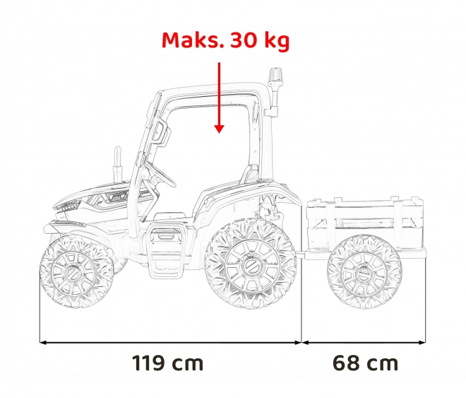 Traktor mit Anhänger rot