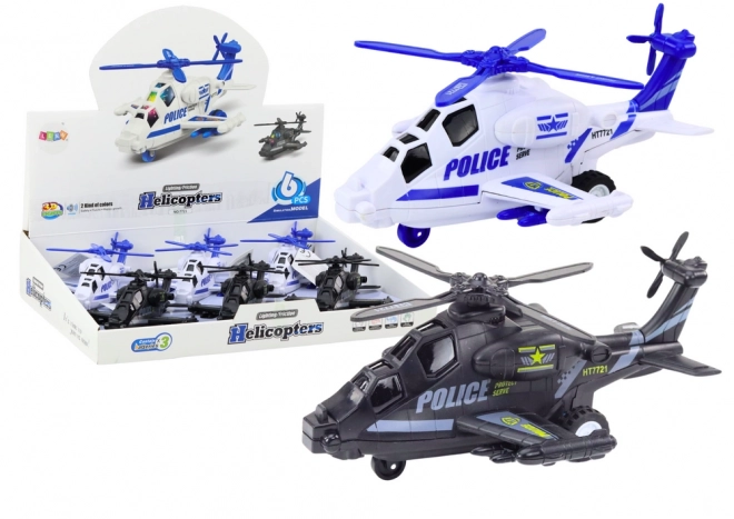 Polizei Hubschrauber mit Reibungsantrieb und Lichteffekten