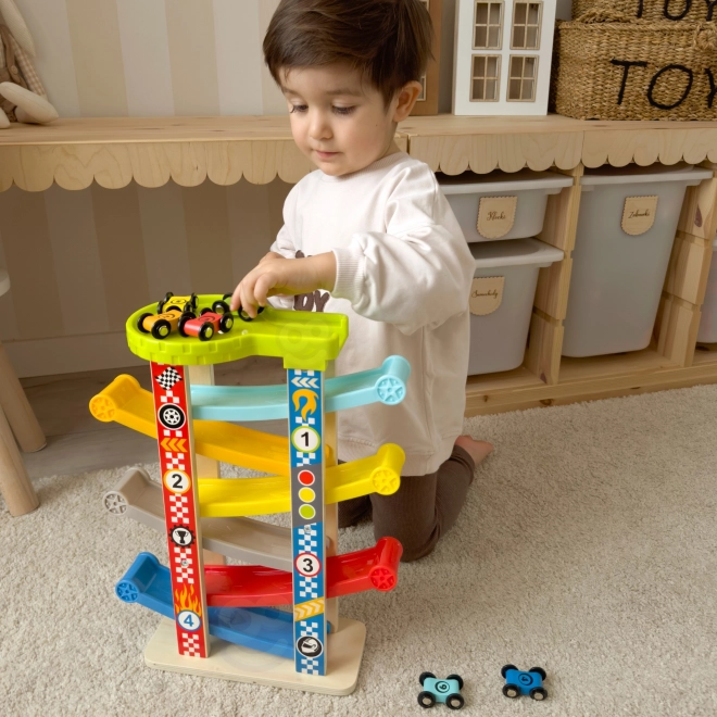 Tooky Toy Bunte Rutsche für Autos