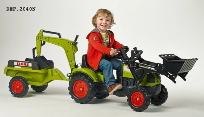 Schlepper Claas Arion mit Lader, Bagger und Anhänger