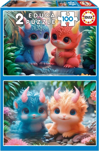 Educa Puzzle Niedliche Monster 2x100 Teile