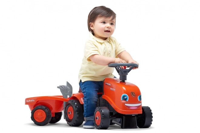 Baby-Kubota-Trettraktor mit Anhänger