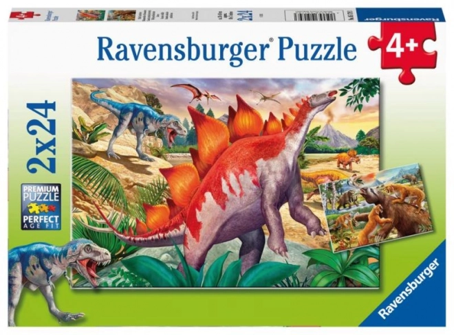 Dinosaurierwelt Puzzle 2x24 Teile