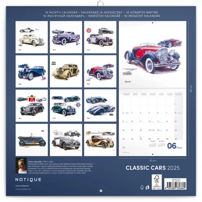 Notique Wandkalender Oldtimer – Václav Zapadlík, 2025