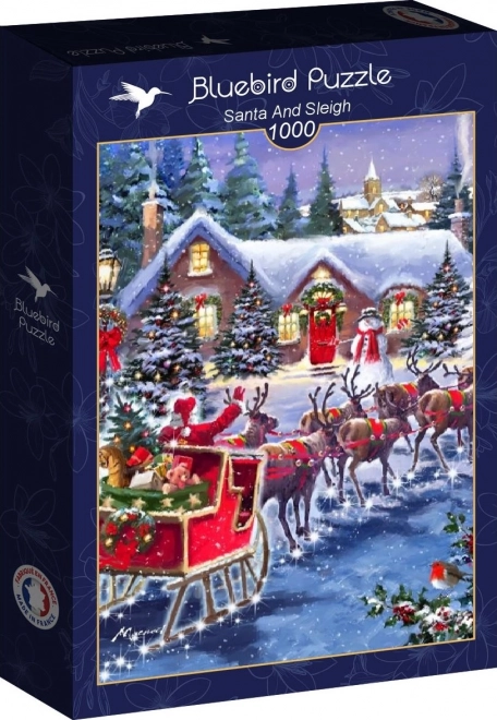 Weihnachtspuzzle mit Weihnachtsmann und Schlitten 1000 Teile