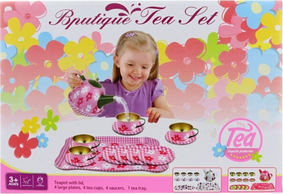 Blech Teeservice mit Punkten für Kinder