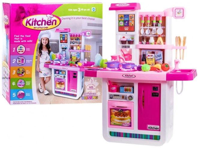 Interaktive Kinderküche mit Kühlschrank – rosa