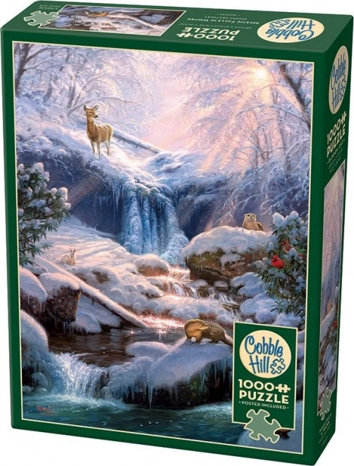 Mystische Winterwasserfälle Puzzle 1000 Teile