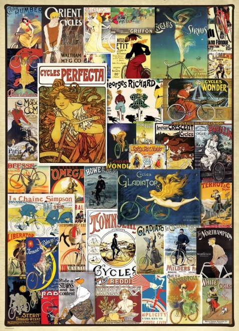 Vintage Fahrradplakate Puzzle 1000 Teile