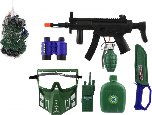 Militärisches Set Maschinengewehr mit Zubehör 32 cm