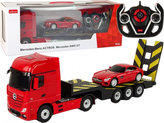 R/C Auto Mercedes-Benz mit Anhänger - rot