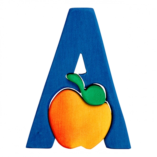 ABC Tier Alphabet Holzpuzzle A Apfel