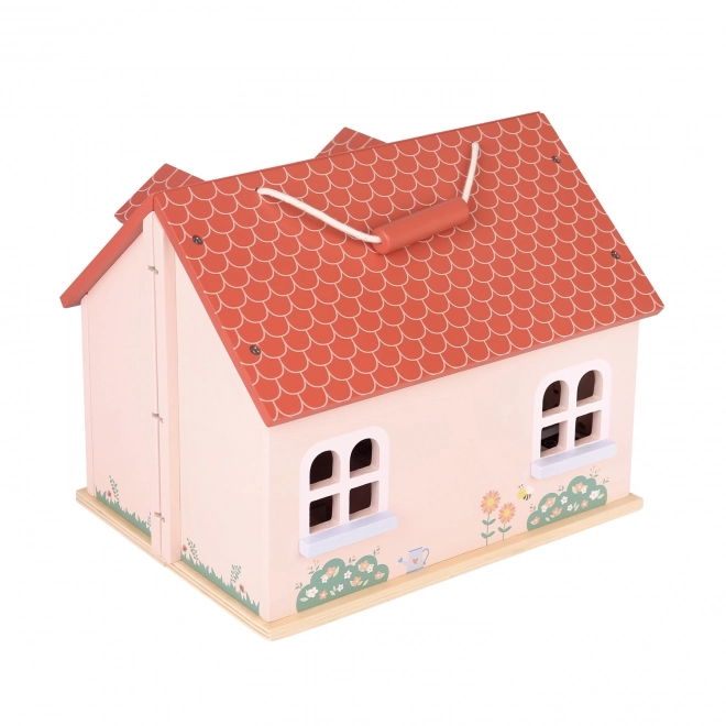 Klappbares Holz-Puppenhaus mit Möbeln