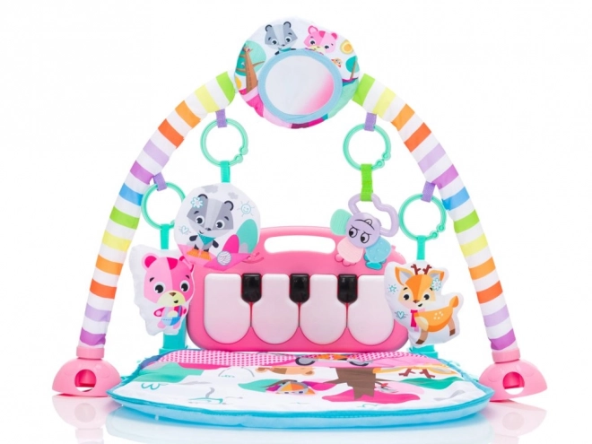 Edukative Babyspielmatte mit Piano und Projektor – rosa