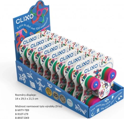 Magnetisches Konstruktionsspielzeug CLIXO Designer Schwarz & Grau 9 Stück